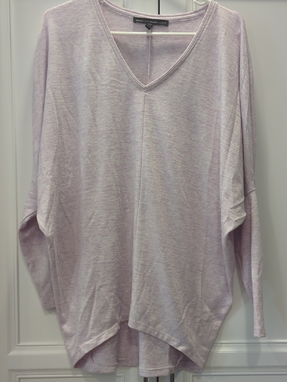 White House Black Market Light Lavender V-Neck Oversized Knit